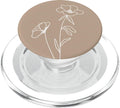 Boho Neutral Beige Aesthetic Minimalist Floral Line Art Tan PopSockets PopGrip for MagSafe